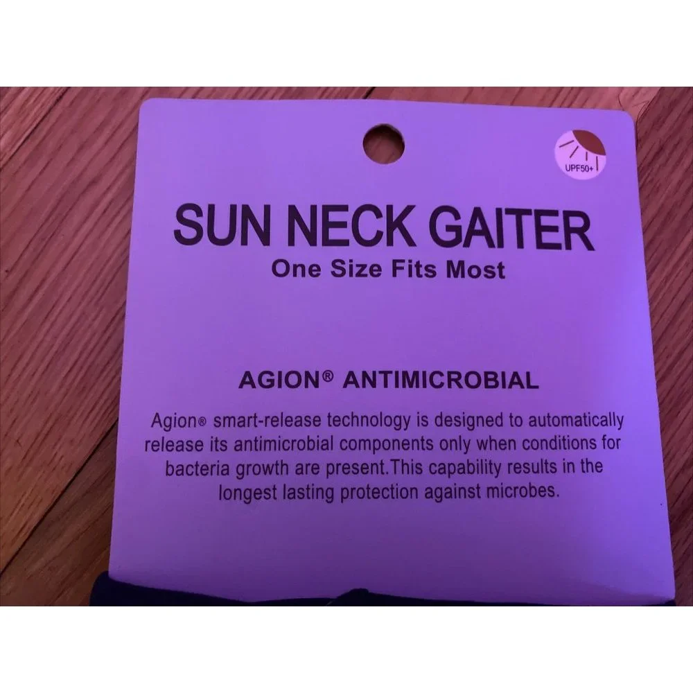 Sun Neck Gaiter agion antimicrobial face mask hood headband UPF 50+